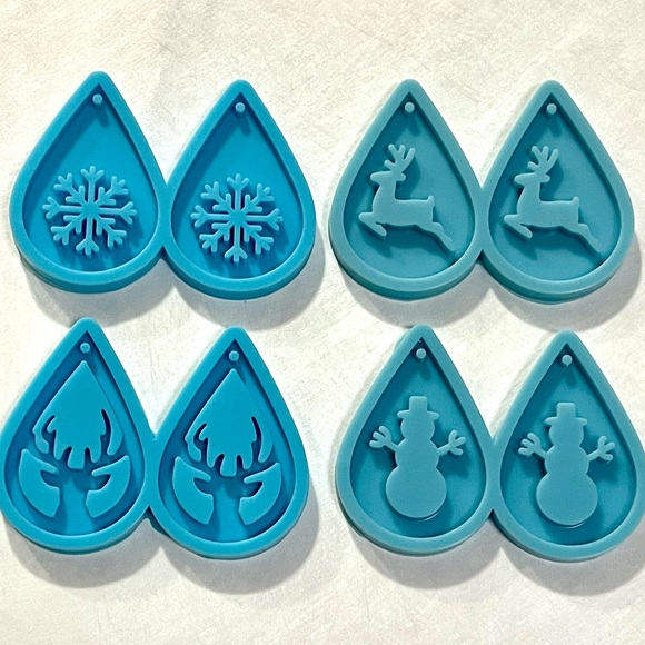 Other - New 4 pair silicone Christmas teardrop earring craft molds